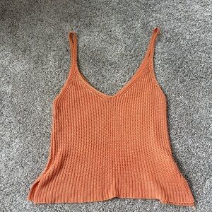 Orange knitted tank